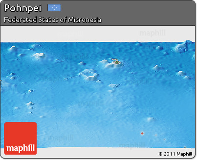 Satellite Panoramic Map of Pohnpei, physical outside