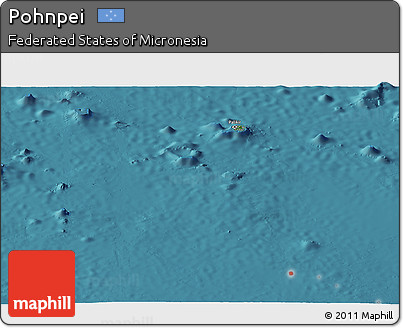 Satellite Panoramic Map of Pohnpei, single color outside