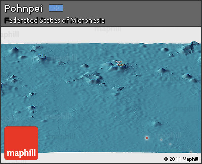 Satellite Panoramic Map of Pohnpei, single color outside