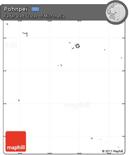 Blank Simple Map of Pohnpei, cropped outside, no labels