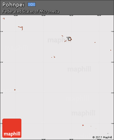 Classic Style Simple Map of Pohnpei, cropped outside