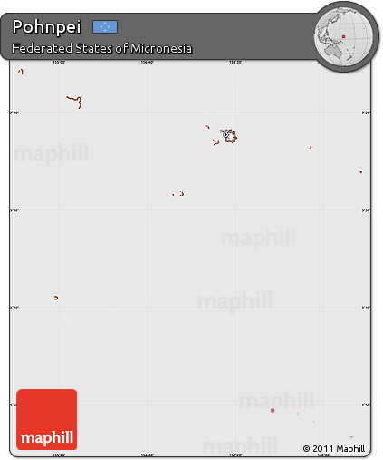 Classic Style Simple Map of Pohnpei, cropped outside