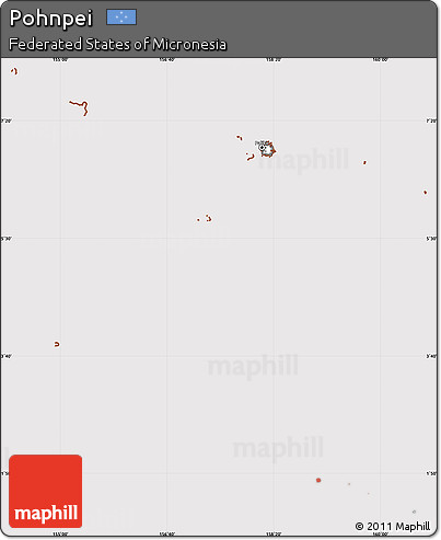 Classic Style Simple Map of Pohnpei, cropped outside