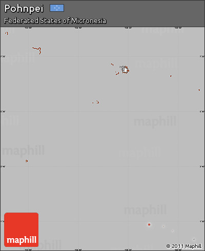 Gray Simple Map of Pohnpei, cropped outside