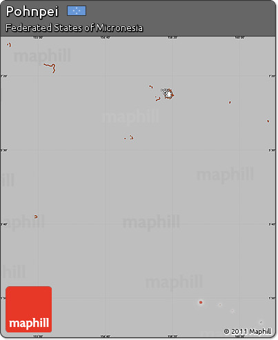 Gray Simple Map of Pohnpei, cropped outside