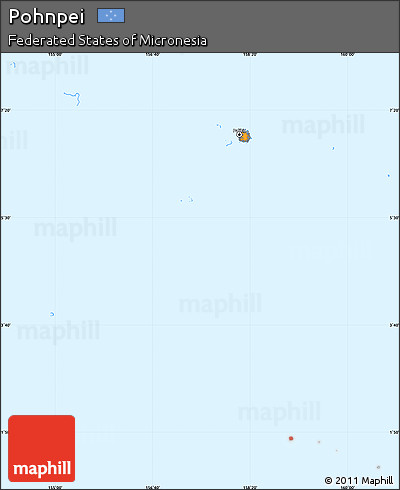 Political Simple Map of Pohnpei