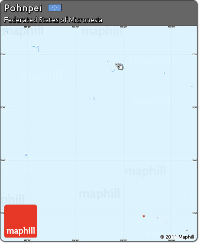 Silver Style Simple Map of Pohnpei