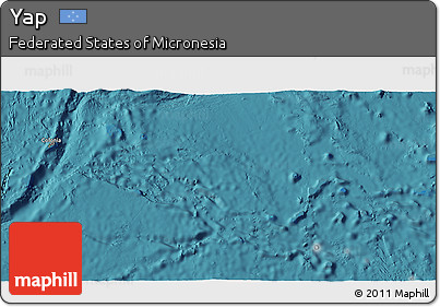 Physical 3D Map of Yap, satellite outside