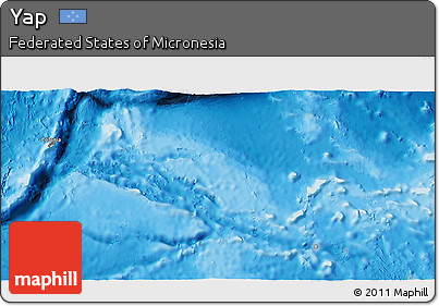 Physical 3D Map of Yap, shaded relief outside
