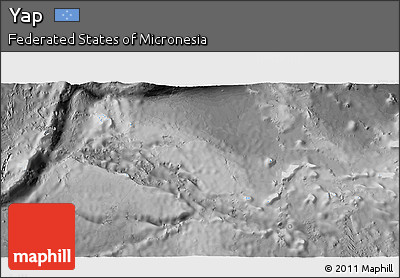 Political 3D Map of Yap, desaturated