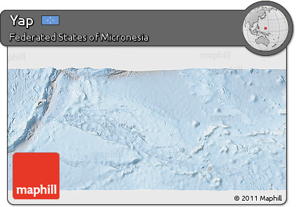 Political 3D Map of Yap, lighten