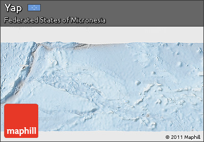 Political 3D Map of Yap, lighten