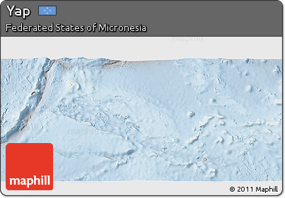 Political 3D Map of Yap, lighten