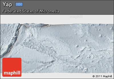 Political 3D Map of Yap, lighten, semi-desaturated