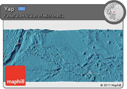 Political 3D Map of Yap, satellite outside