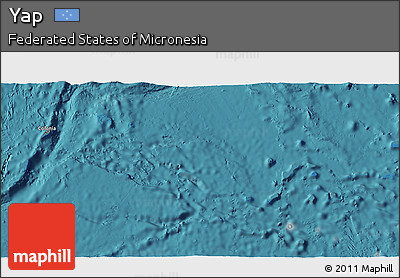 Political 3D Map of Yap, satellite outside