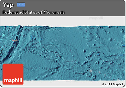 Political 3D Map of Yap, satellite outside