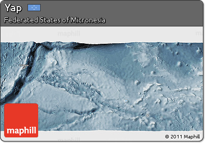 Political 3D Map of Yap, semi-desaturated