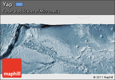 Political 3D Map of Yap, semi-desaturated