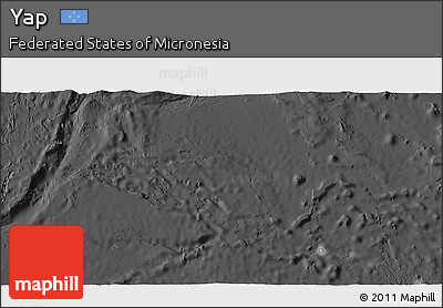 Satellite 3D Map of Yap, darken, desaturated