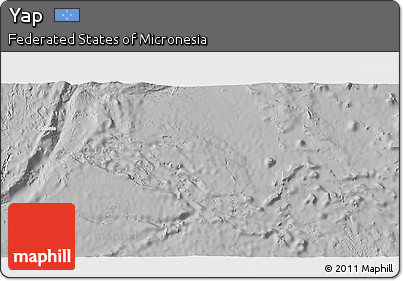 Satellite 3D Map of Yap, lighten, desaturated