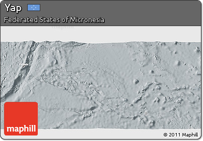 Satellite 3D Map of Yap, lighten, semi-desaturated