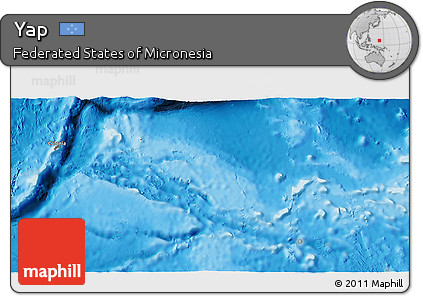 Satellite 3D Map of Yap, physical outside