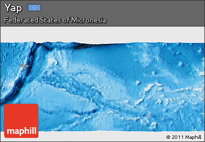 Satellite 3D Map of Yap, physical outside