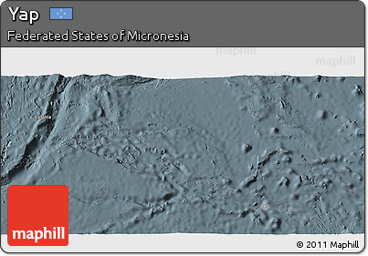 Satellite 3D Map of Yap, semi-desaturated