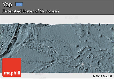 Satellite 3D Map of Yap, semi-desaturated