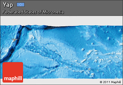 Satellite 3D Map of Yap, shaded relief outside