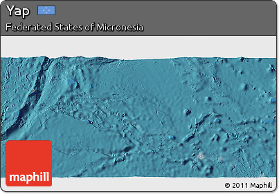 Satellite 3D Map of Yap, single color outside