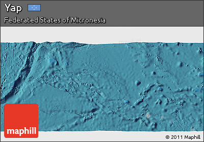 Satellite 3D Map of Yap, single color outside