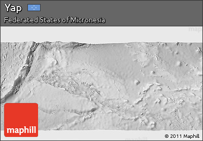 Shaded Relief 3D Map of Yap, lighten, desaturated