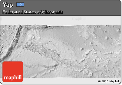 Shaded Relief 3D Map of Yap, lighten, desaturated