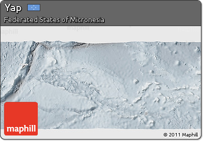 Shaded Relief 3D Map of Yap, lighten, semi-desaturated