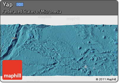 Shaded Relief 3D Map of Yap, satellite outside