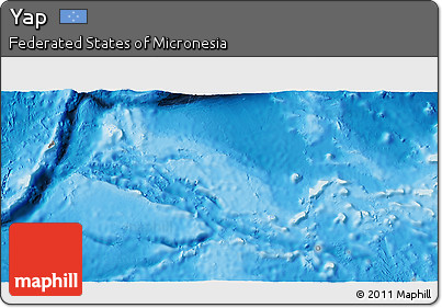 Shaded Relief 3D Map of Yap, single color outside