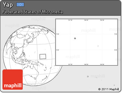 Blank Location Map of Yap, within the entire country
