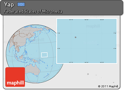 Gray Location Map of Yap, within the entire country