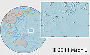 Gray Location Map of Yap, within the entire country, hill shading