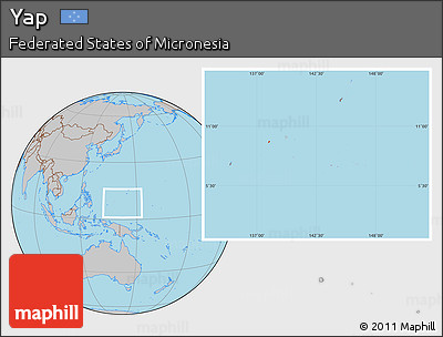 Gray Location Map of Yap