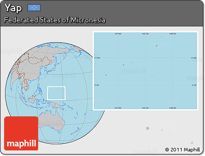 Gray Location Map of Yap