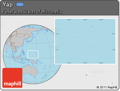 Gray Location Map of Yap, highlighted country