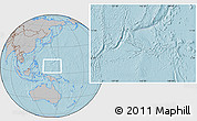 Gray Location Map of Yap, highlighted country, hill shading