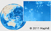 Shaded Relief Location Map of Yap, within the entire country