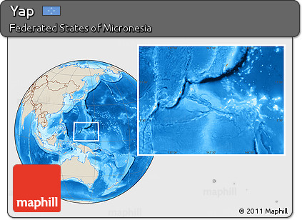 Shaded Relief Location Map of Yap