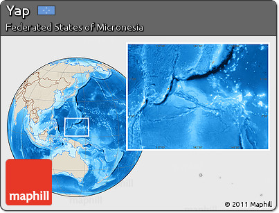 Shaded Relief Location Map of Yap