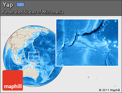 Shaded Relief Location Map of Yap