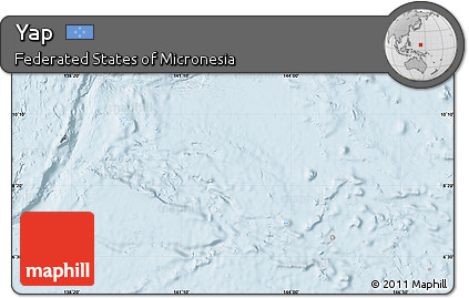 Gray Map of Yap, single color outside